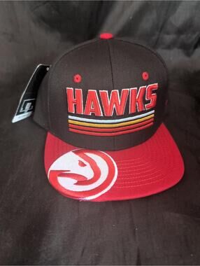Atlanta Hawks NBA Zephyr Snapback Hat Black Red Adjustable [COPY]